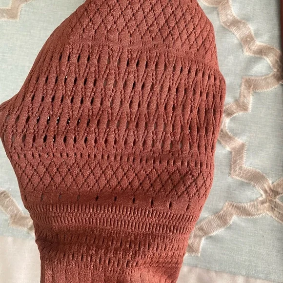 Fabletics Sculptknit Leggings, XS, Macrame, 7/8, High-Waisted, Chestnut - Picture 5 of 10